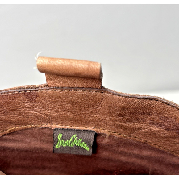 Sam Edelman Brown Leather Western Cowboy Boots Women’s Size 10M – Distressed Hee - Picture 9 of 11